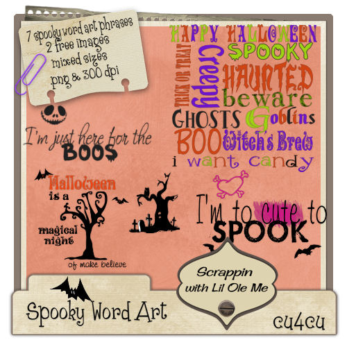 Spooky Word Art - Click Image to Close
